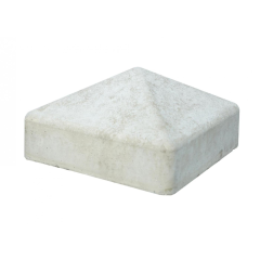 Afdekmuts beton 14x14cm wit/grijs – dicht model, 5cm hoog