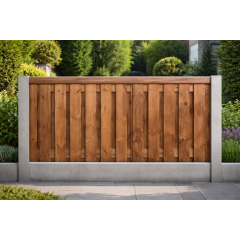 Tuinscherm bruin geïmpregneerd 180x90cm – 21 planks recht