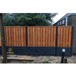 Tuinscherm bruin geïmpregneerd 180x130cm – 21 planks recht