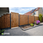 Tuinscherm bruin geïmpregneerd 180x180cm – 21 planks recht